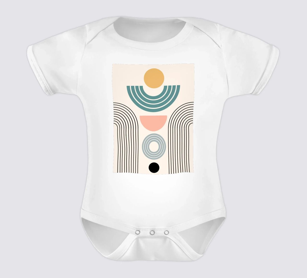 Balanced geometric shapes with circle body neonato maniche corte da LisaArtes