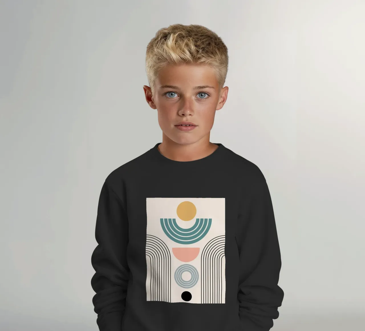 Balanced geometric shapes with circle felpa bambino da LisaArtes