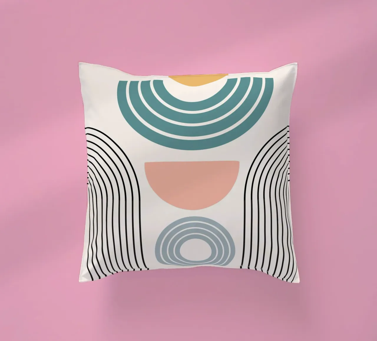 Balanced geometric shapes with circle cuscino da LisaArtes