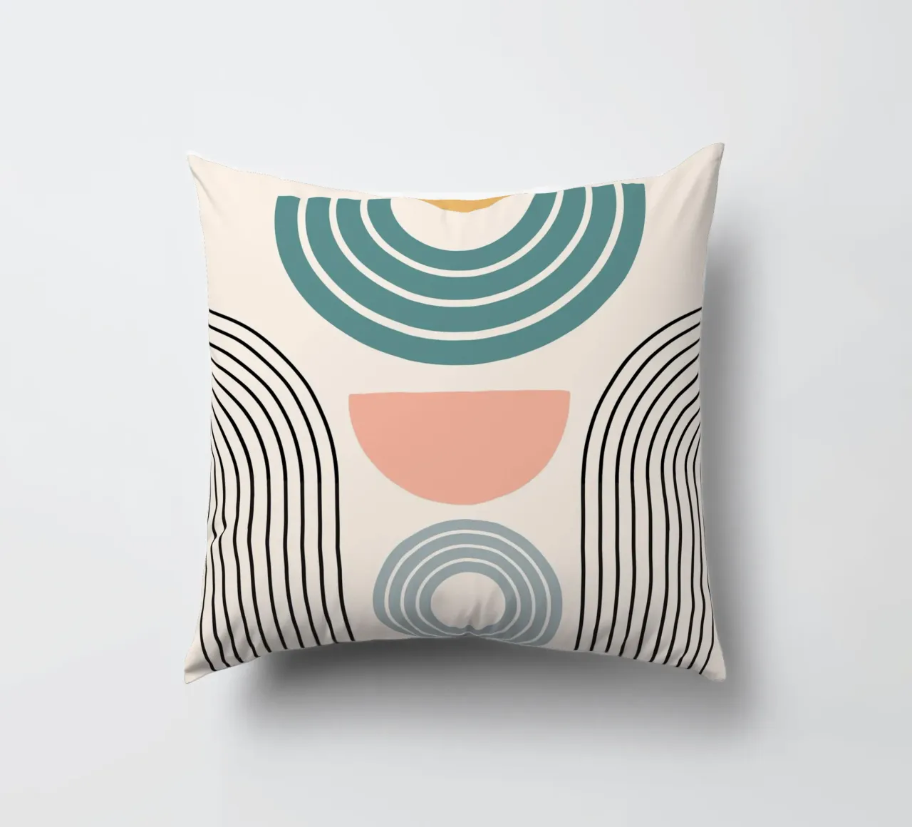 Balanced geometric shapes with circle cuscino da LisaArtes