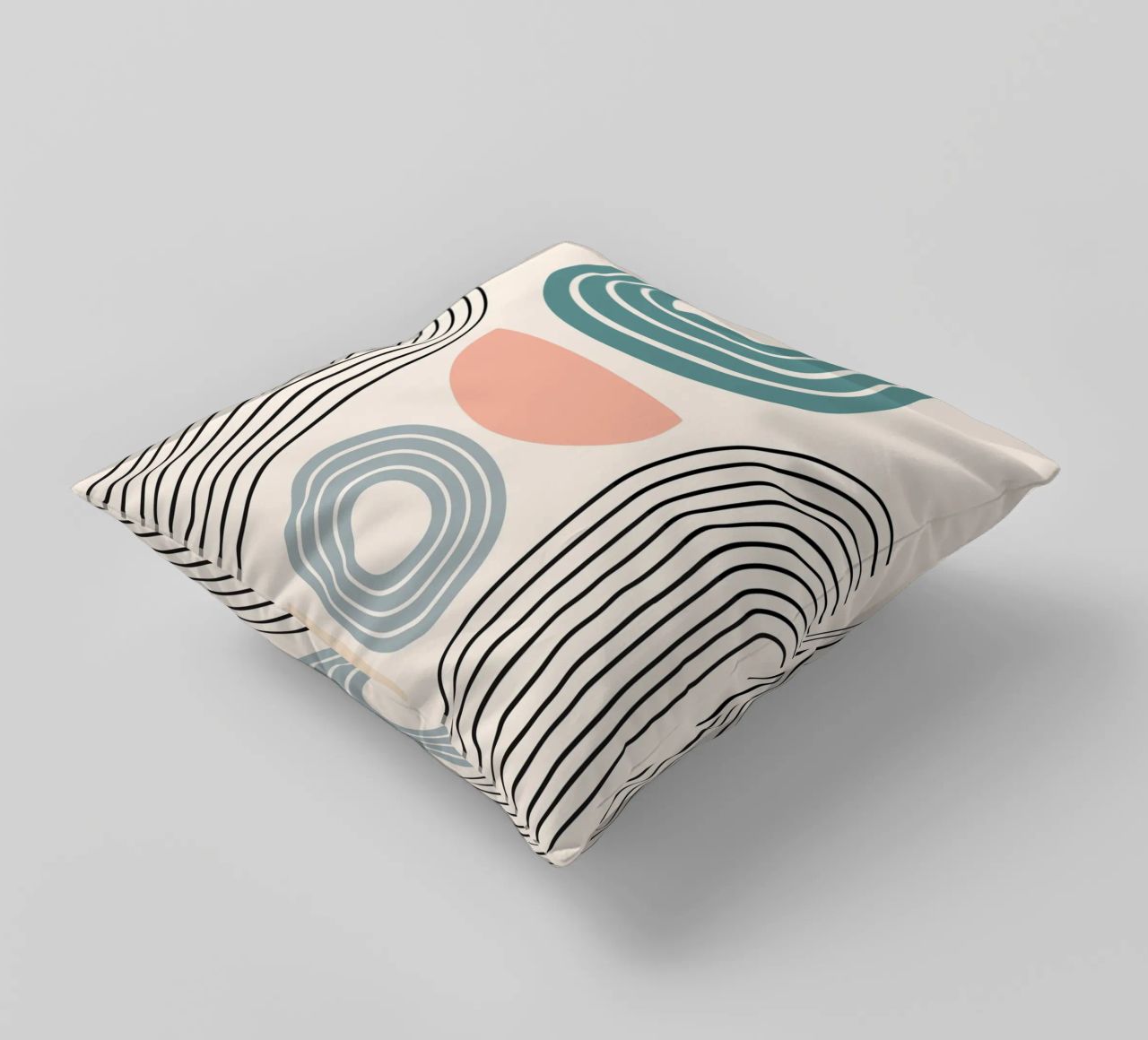Balanced geometric shapes with circle cuscino da LisaArtes