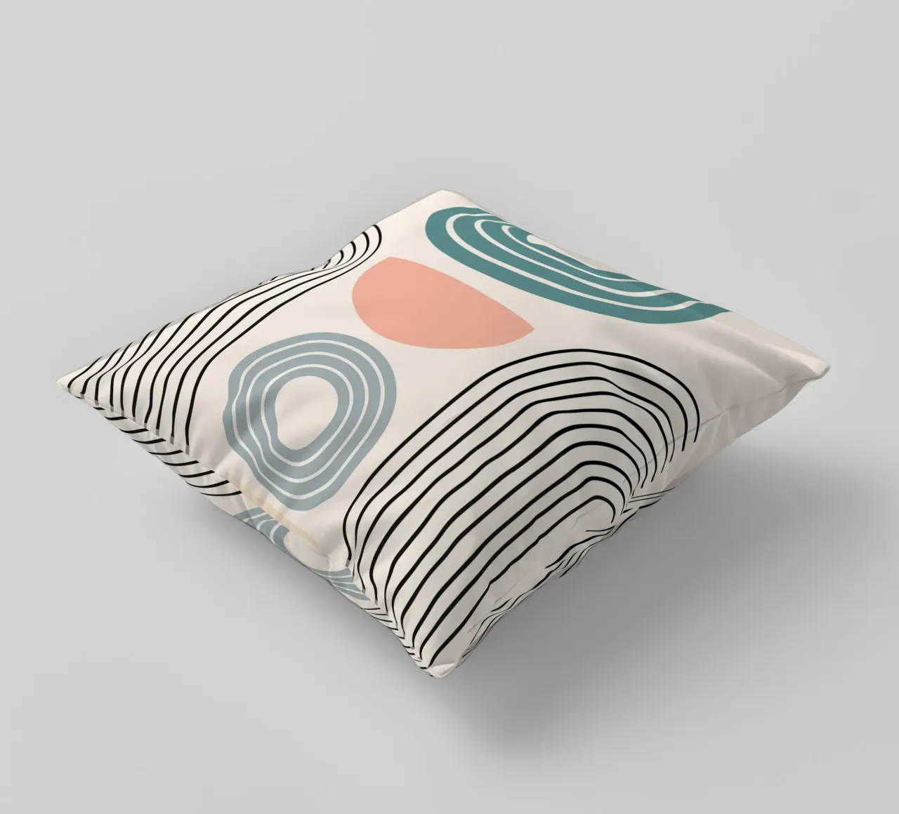 Balanced geometric shapes with circle cuscino da LisaArtes