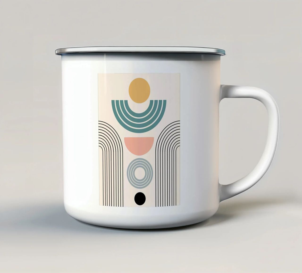 Balanced geometric shapes with circle tazza in smalto da LisaArtes