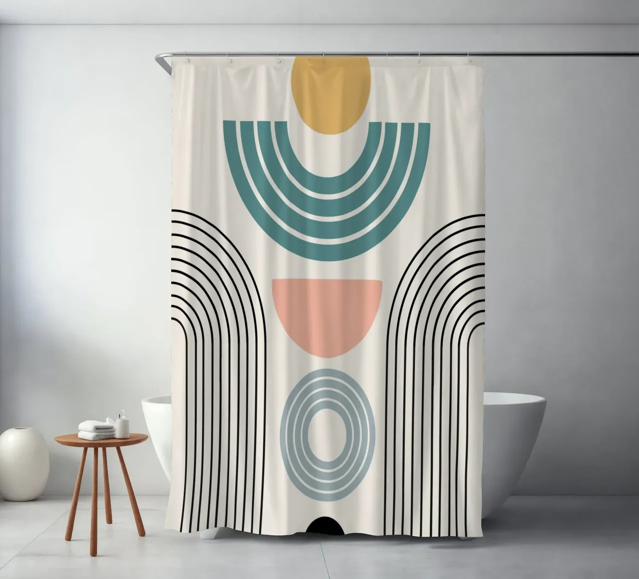 Balanced geometric shapes with circle tenda da doccia da LisaArtes