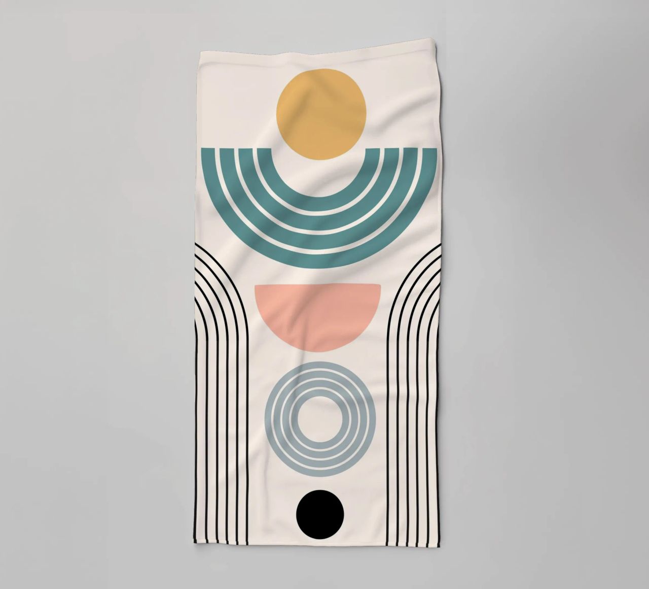 Balanced geometric shapes with circle asciugamano da bagno da LisaArtes
