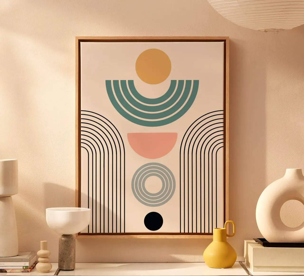 Balanced geometric shapes with circle tela da LisaArtes