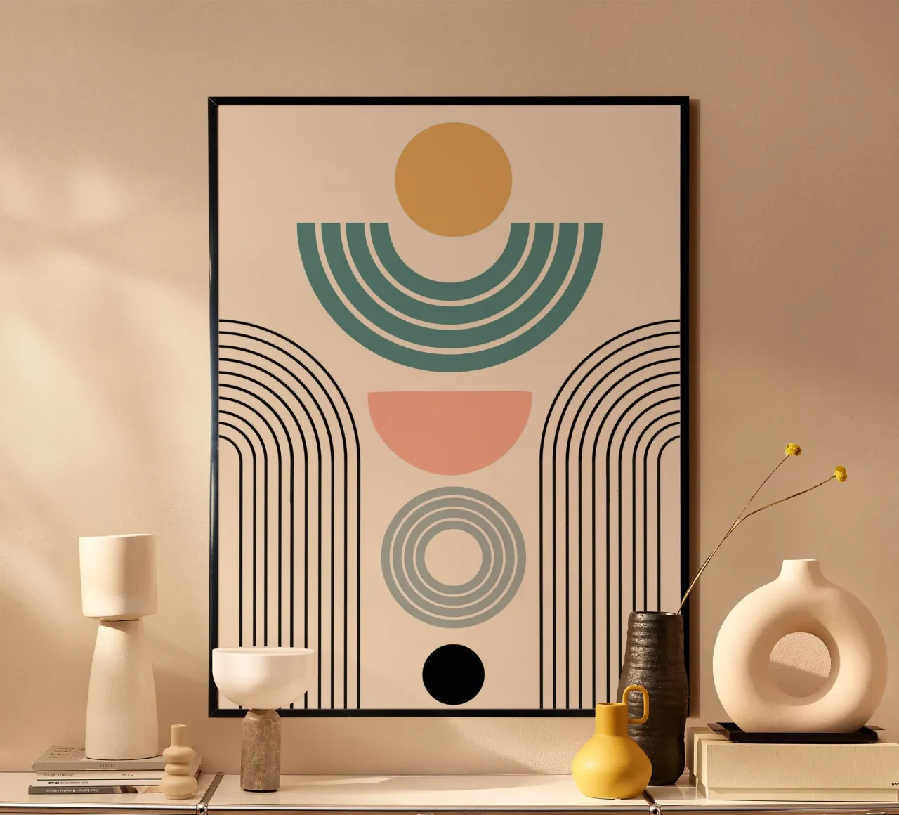 Balanced geometric shapes with circle carta hahnemühle da LisaArtes