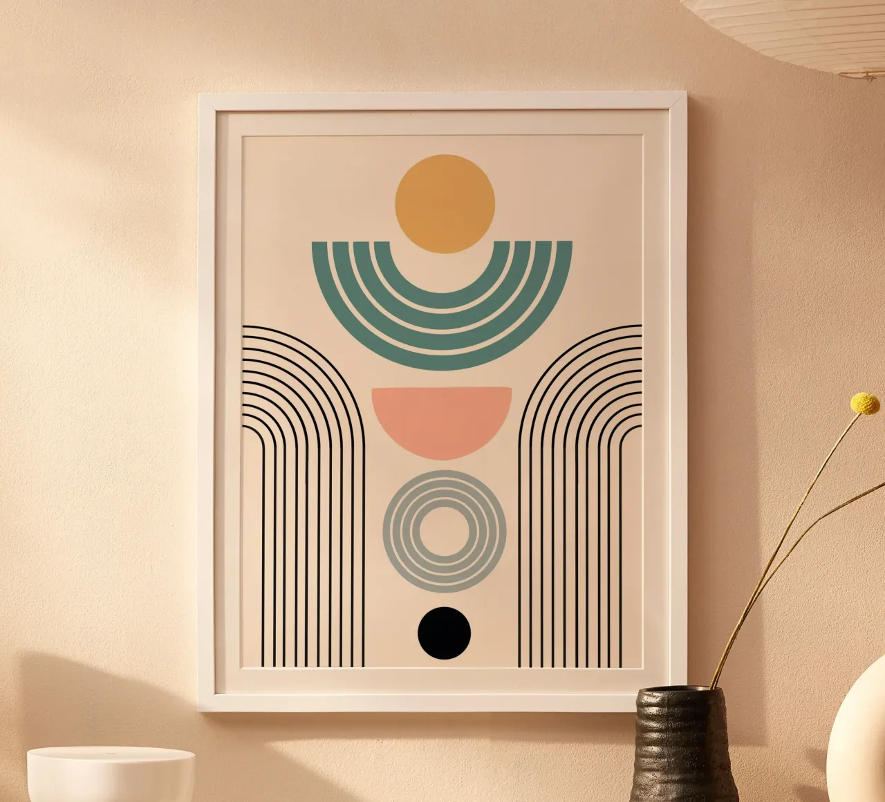 Balanced geometric shapes with circle carta hahnemühle da LisaArtes