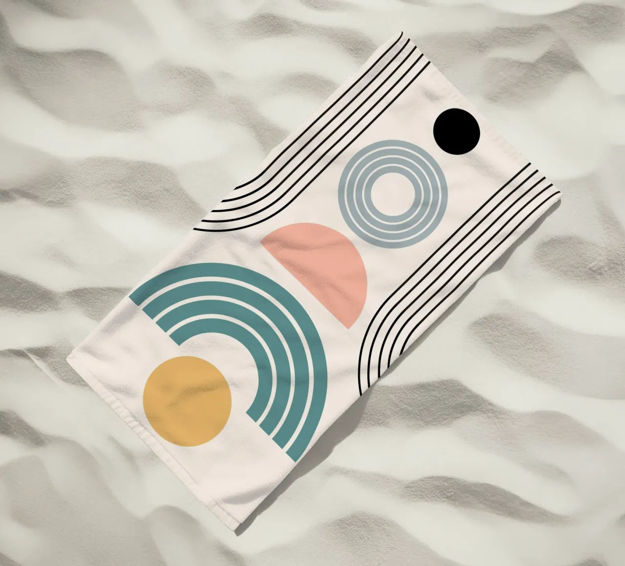 Balanced geometric shapes with circle telo mare da LisaArtes