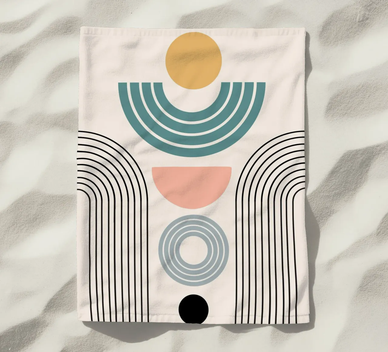 Balanced geometric shapes with circle telo mare da LisaArtes