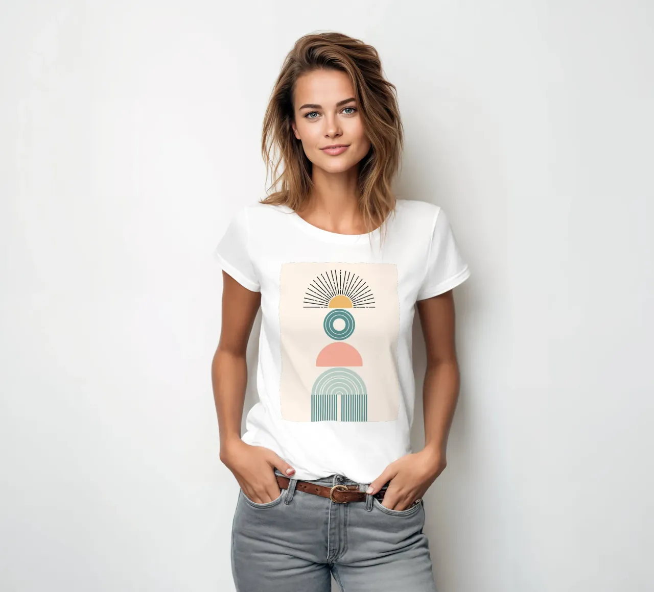 Stack of geometric shapes t-shirt da donna da LisaArtes