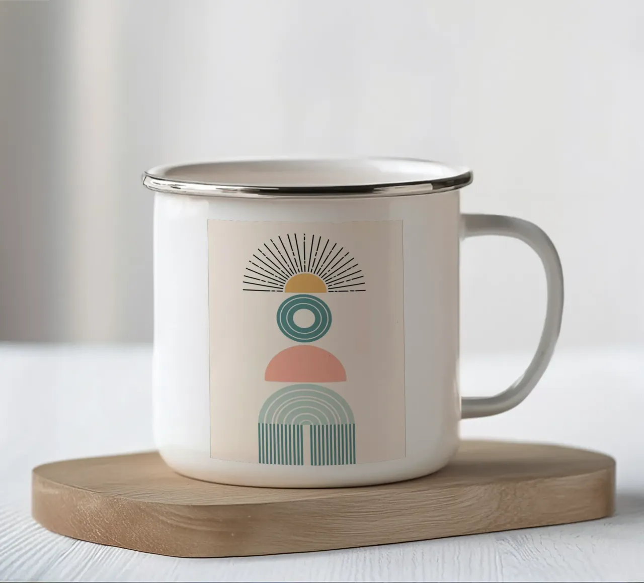 Stack of geometric shapes tazza in smalto da LisaArtes