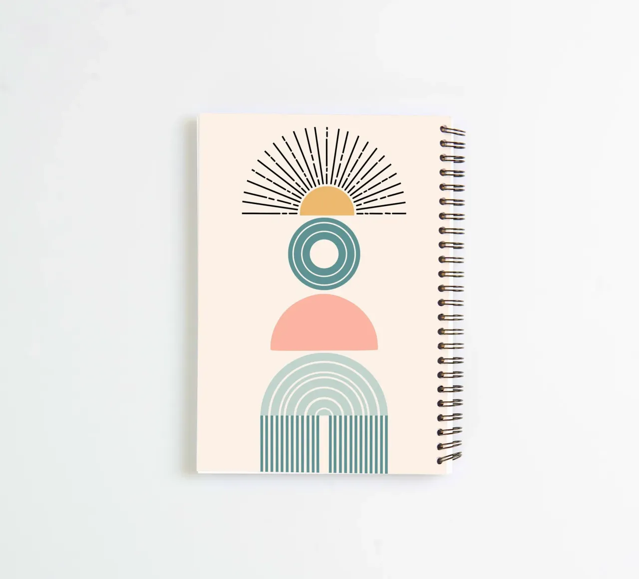 Stack of geometric shapes spiral notebook by LisaArtes