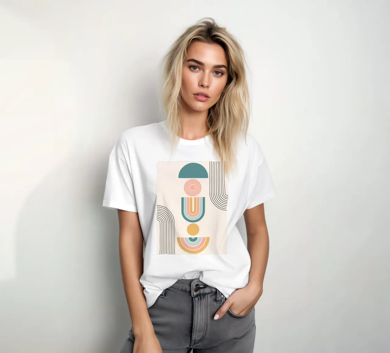Geometric shapes in pastel colors t-shirt da LisaArtes