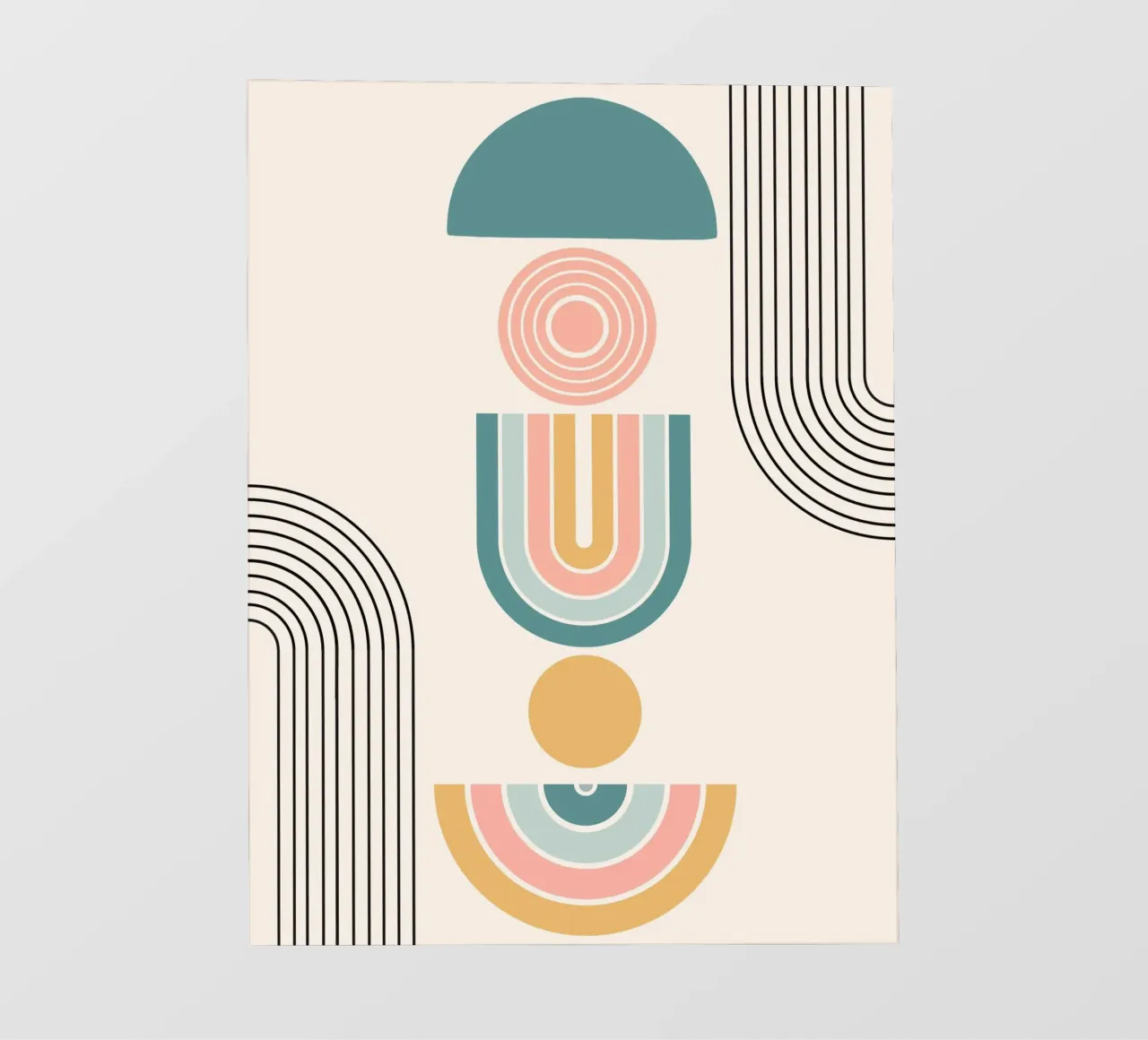 Geometric shapes in pastel colors telo in pvc da LisaArtes