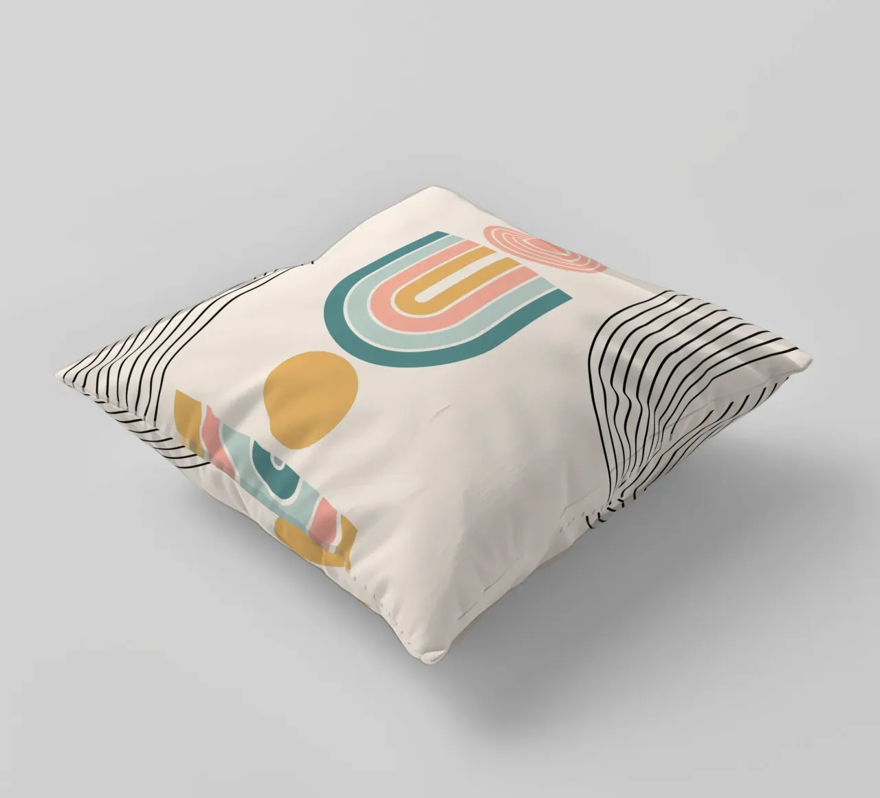 Geometric shapes in pastel colors cuscino da LisaArtes