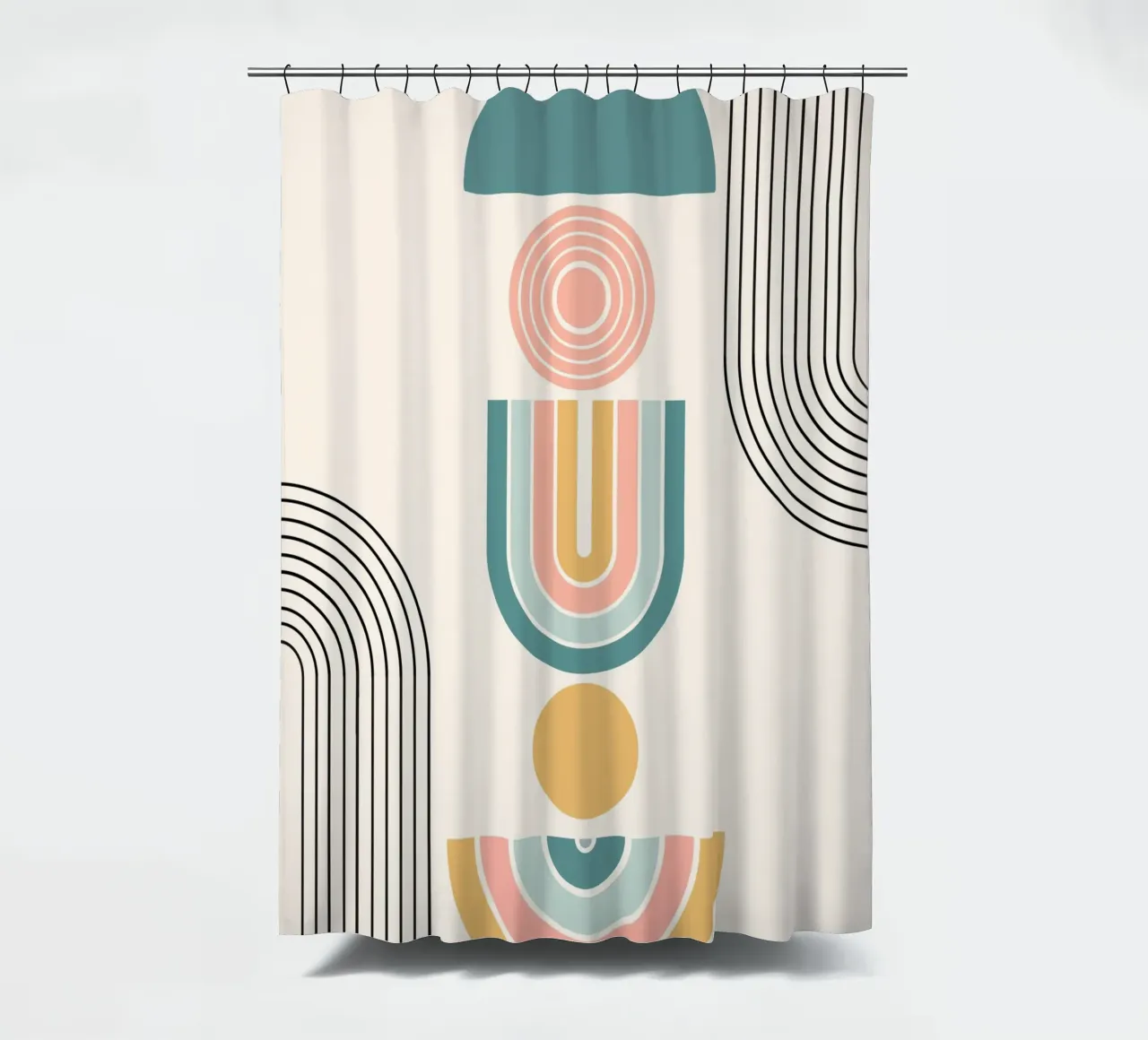 Geometric shapes in pastel colors shower curtain by LisaArtes