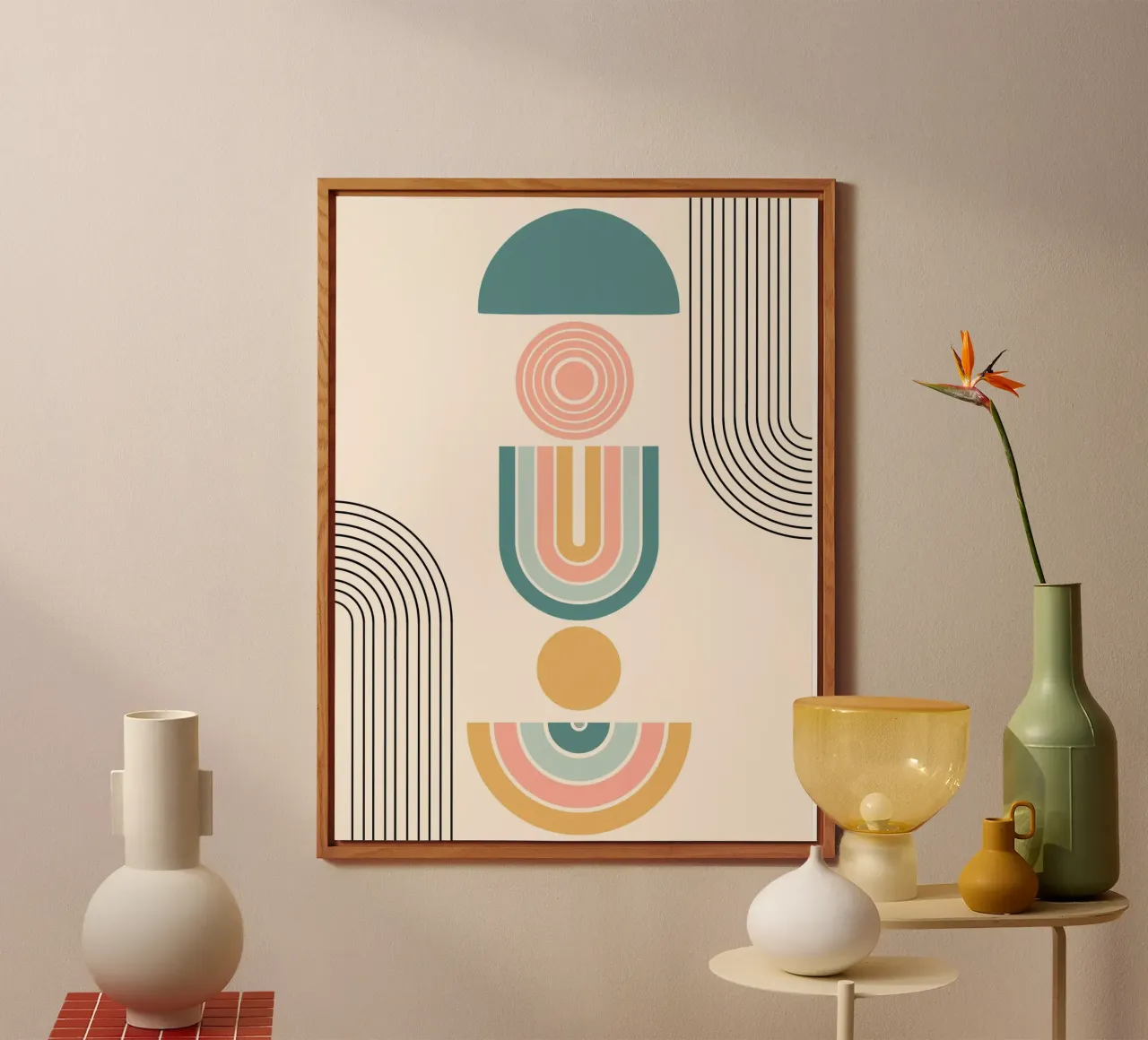 Geometric shapes in pastel colors alluminio dibond da LisaArtes
