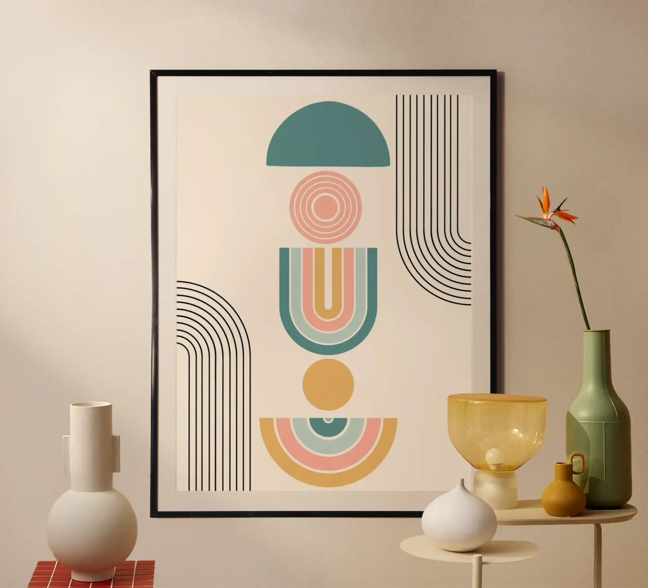 Geometric shapes in pastel colors carta hahnemühle da LisaArtes