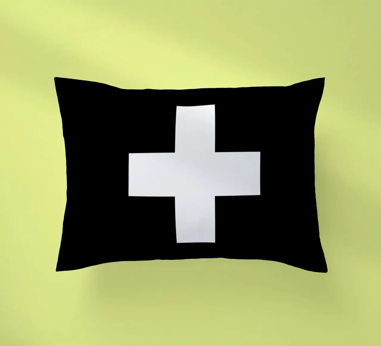 Croce Svizzera Design grafico monocromatico in bianco e nero cuscino da THE MOTIVATED TYPE