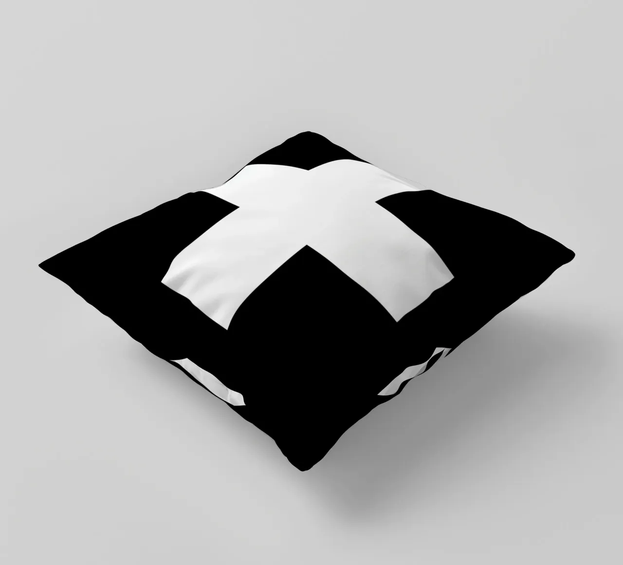 Croce Svizzera Design grafico monocromatico in bianco e nero cuscino da THE MOTIVATED TYPE