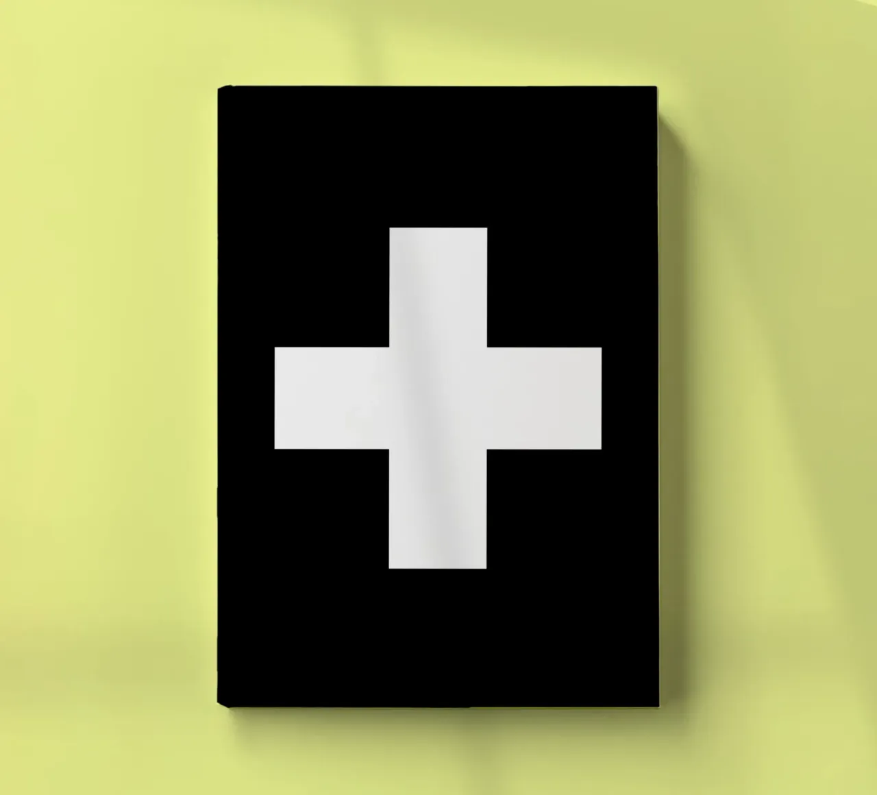 Swiss Cross Conception graphique monochrome noir et blanc carnet de notes de THE MOTIVATED TYPE