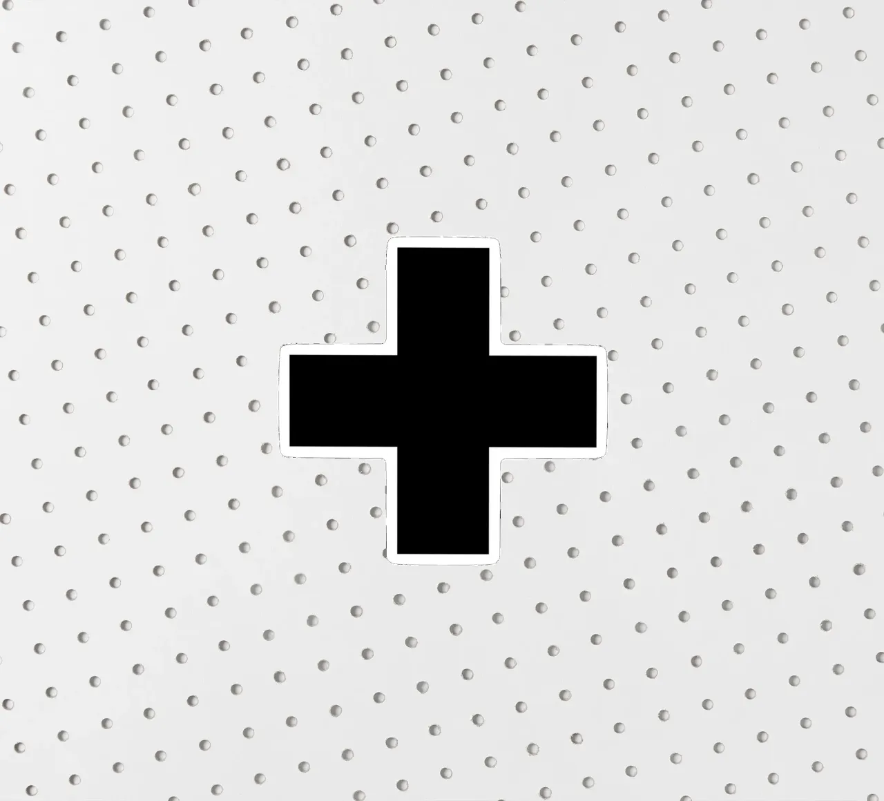 Schweizer Kreuz Weiß und Schwarz Grafikdesign Monochrom Sticker von THE MOTIVATED TYPE