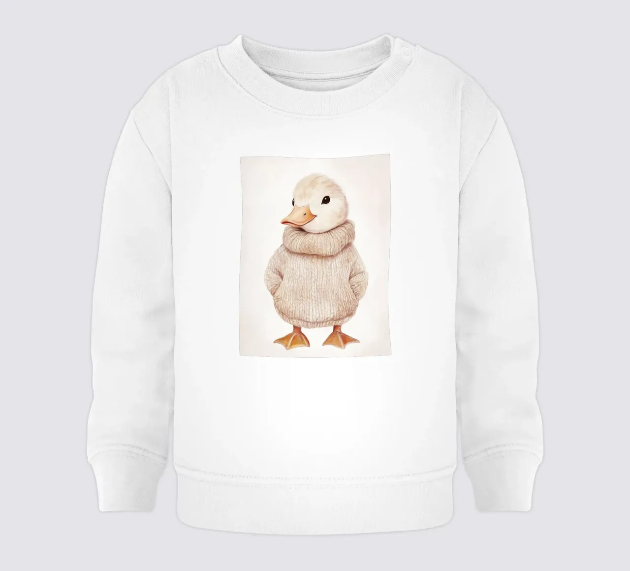 Pastelkleurig eendje Theo baby sweatshirt van Carinaprint