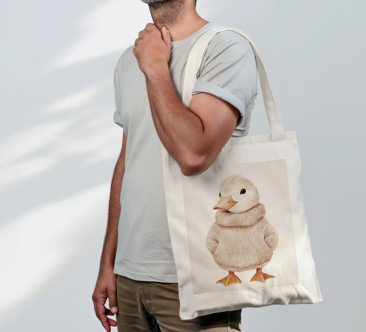 Pastel duckling Theo tote bag by Carinaprint