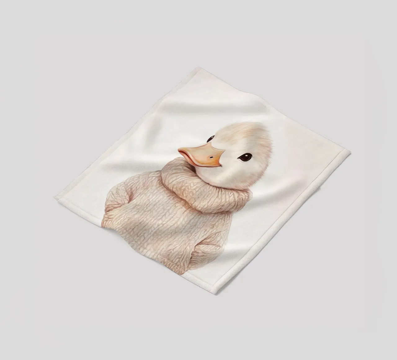 Pastelkleurig eendje Theo fleecedeken van Carinaprint