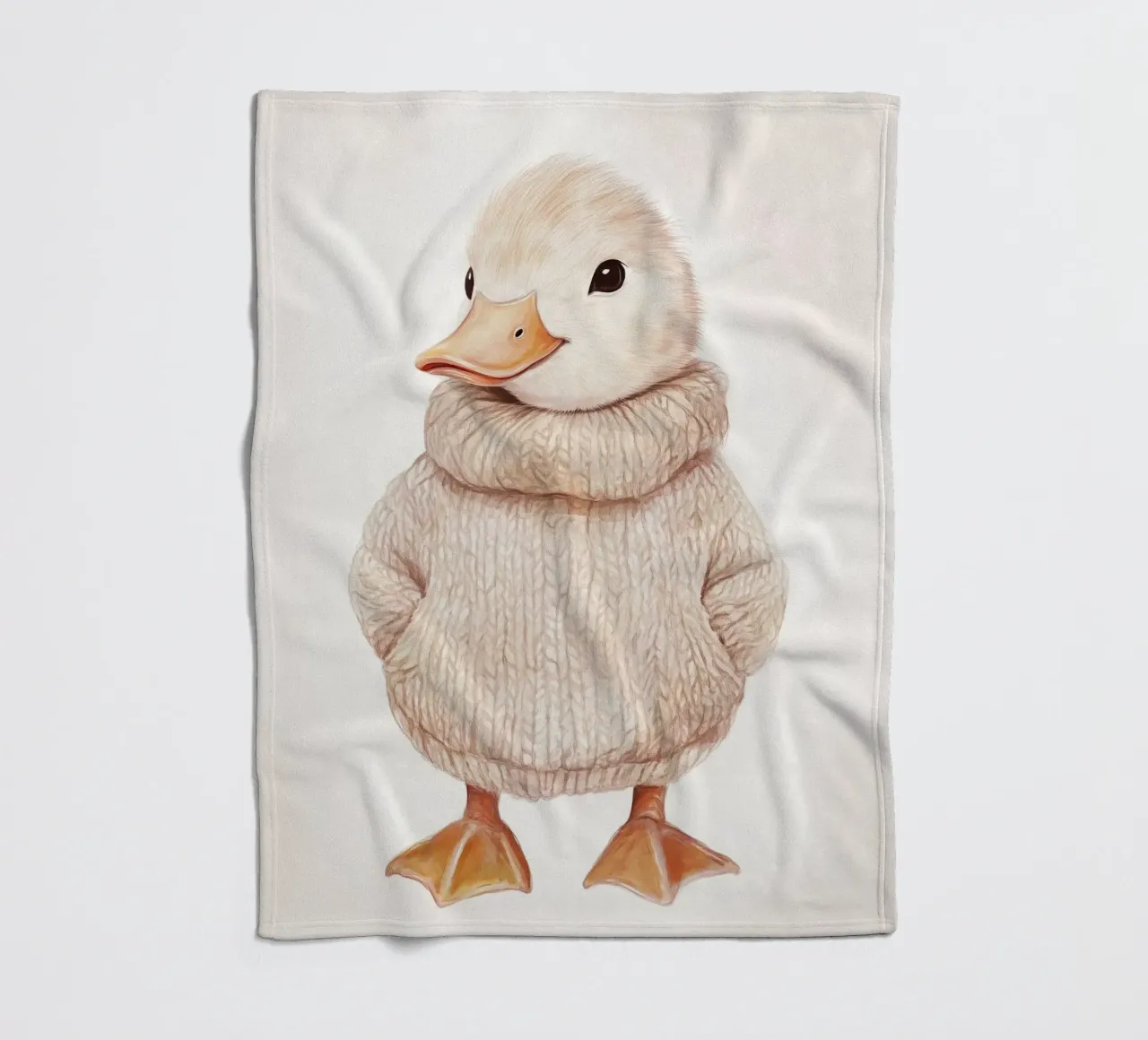 Pastelkleurig eendje Theo fleecedeken van Carinaprint