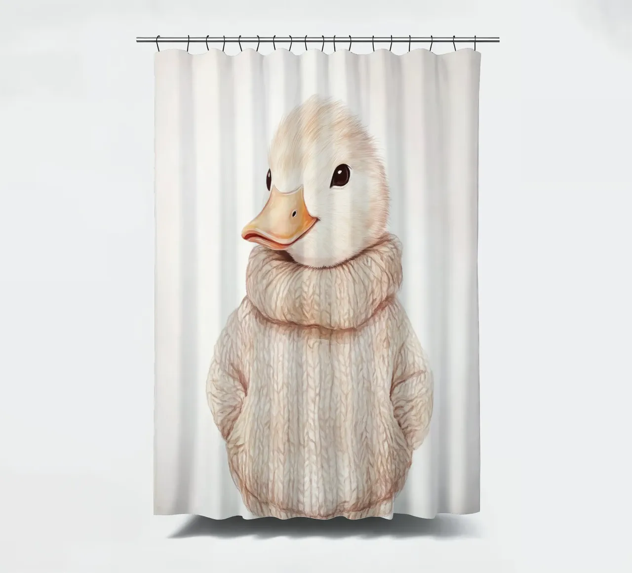 Pastel duckling Theo shower curtain by Carinaprint