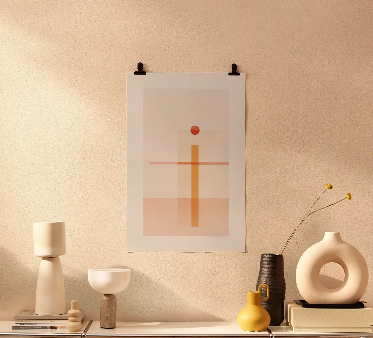 Geometric Sunset III poster con telaio in plastica da SABRIN DEIRANI