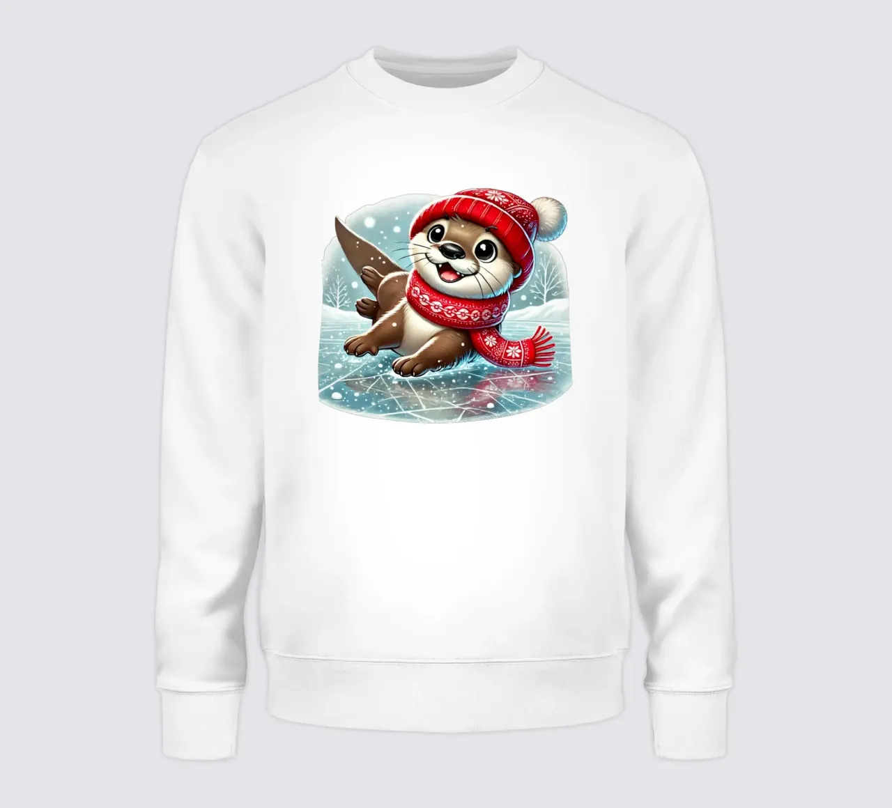Divertimento con la lontra innevata felpa da FluffyToons