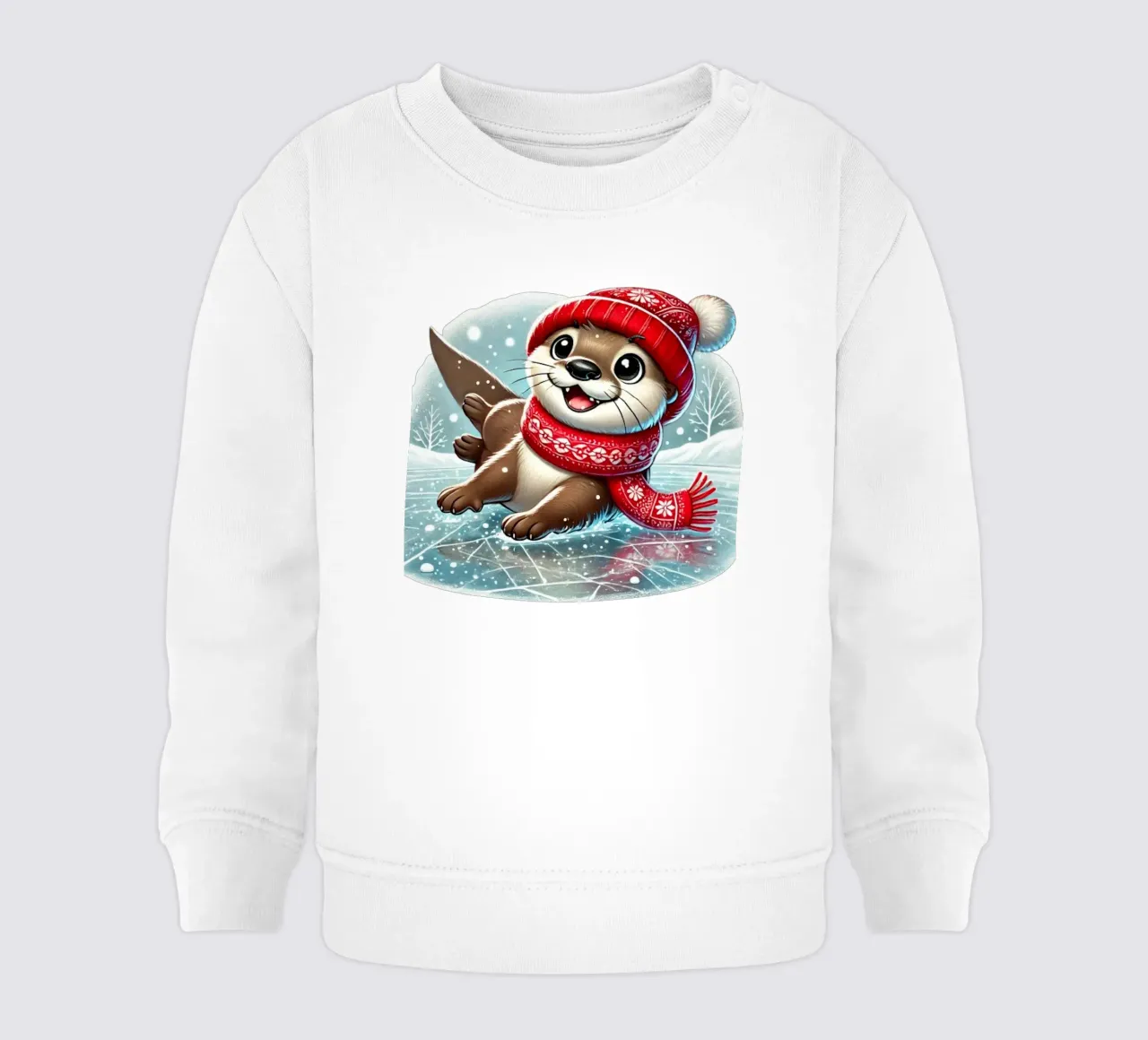 Divertimento con la lontra innevata felpa neonato da FluffyToons