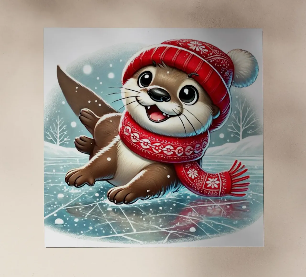 Divertimento con la lontra innevata pellicola backlit da FluffyToons