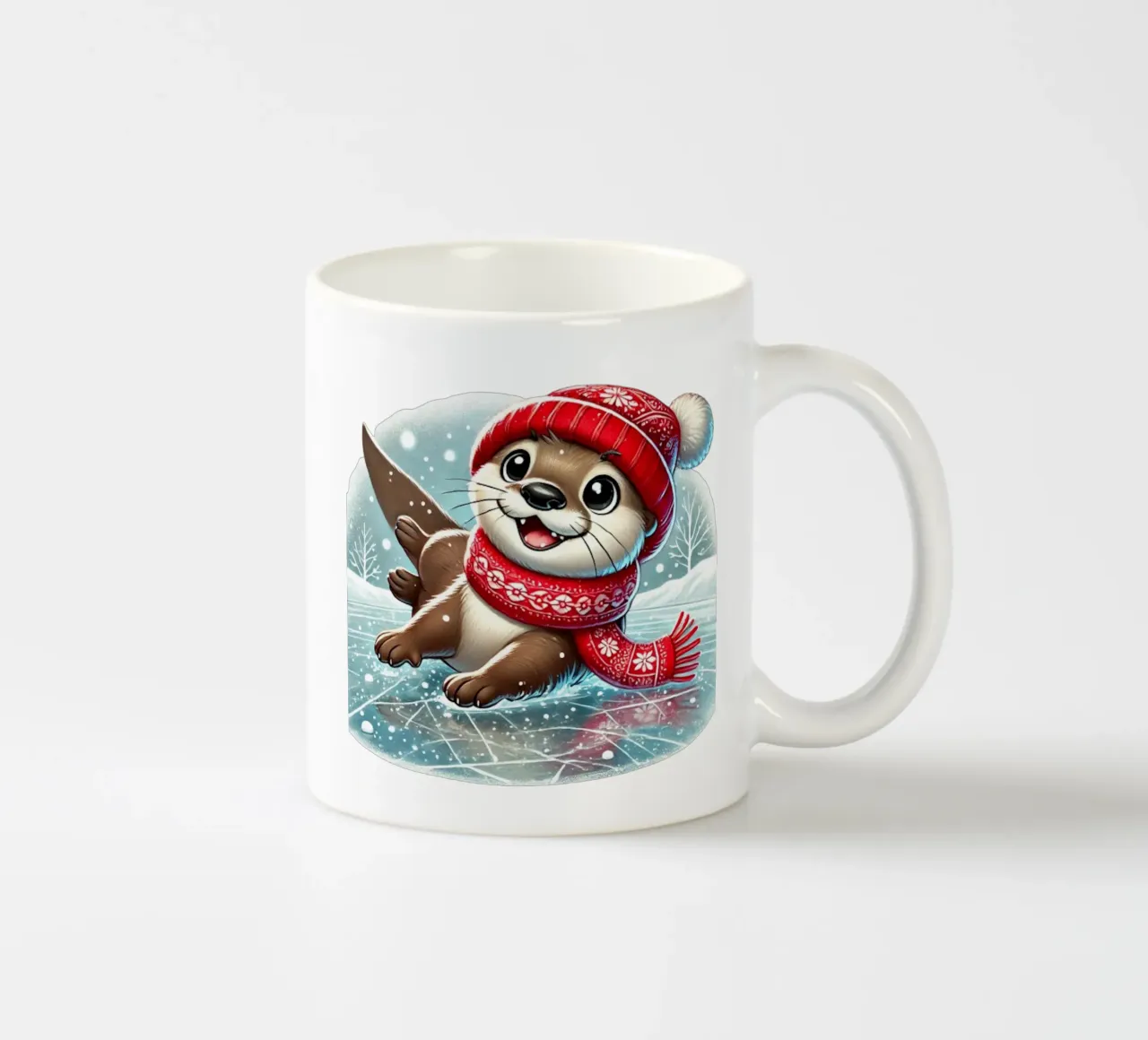 Divertimento con la lontra innevata tazza in ceramica da FluffyToons