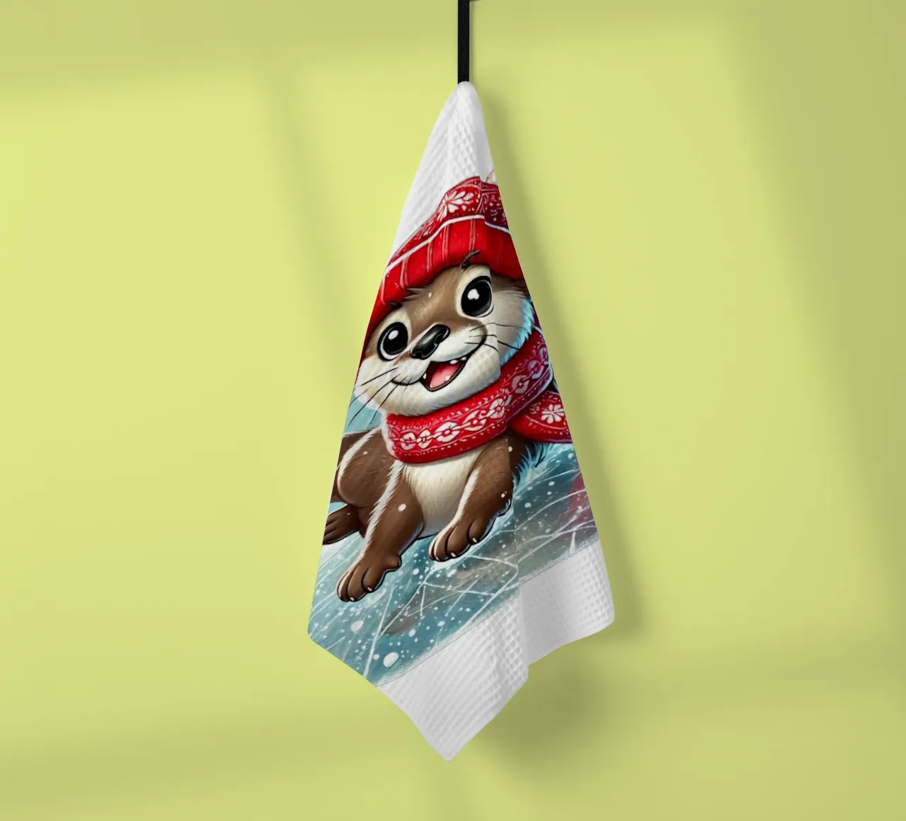 Divertimento con la lontra innevata canovaccio da cucina da FluffyToons