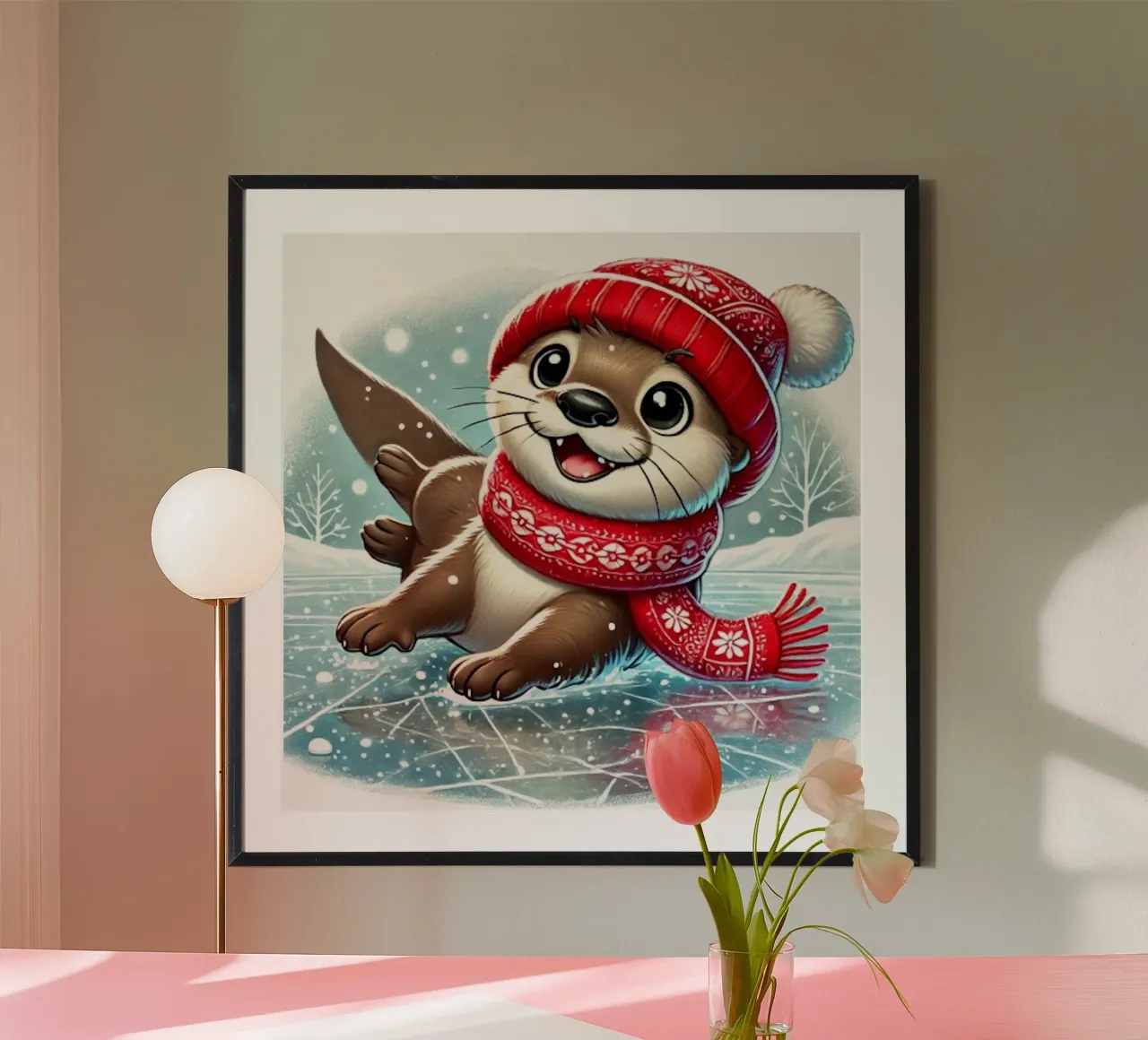 Divertimento con la lontra innevata carta hahnemühle da FluffyToons