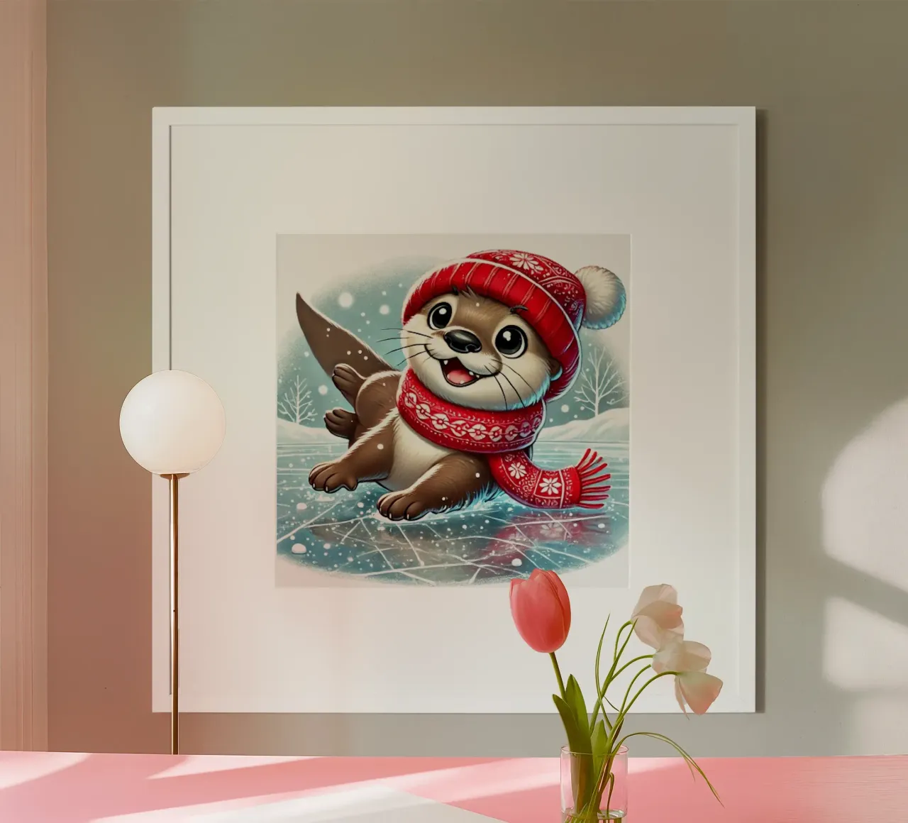 Divertimento con la lontra innevata carta hahnemühle da FluffyToons