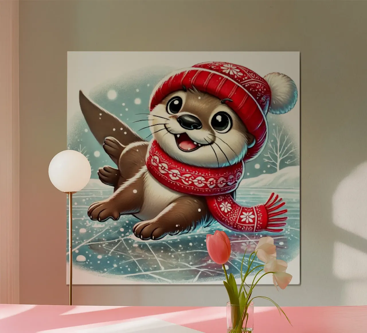 Divertimento con la lontra innevata carta hahnemühle da FluffyToons