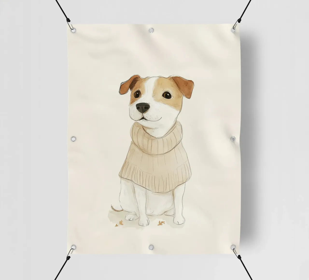Il simpatico cane Milo telo in pvc da Carinaprint