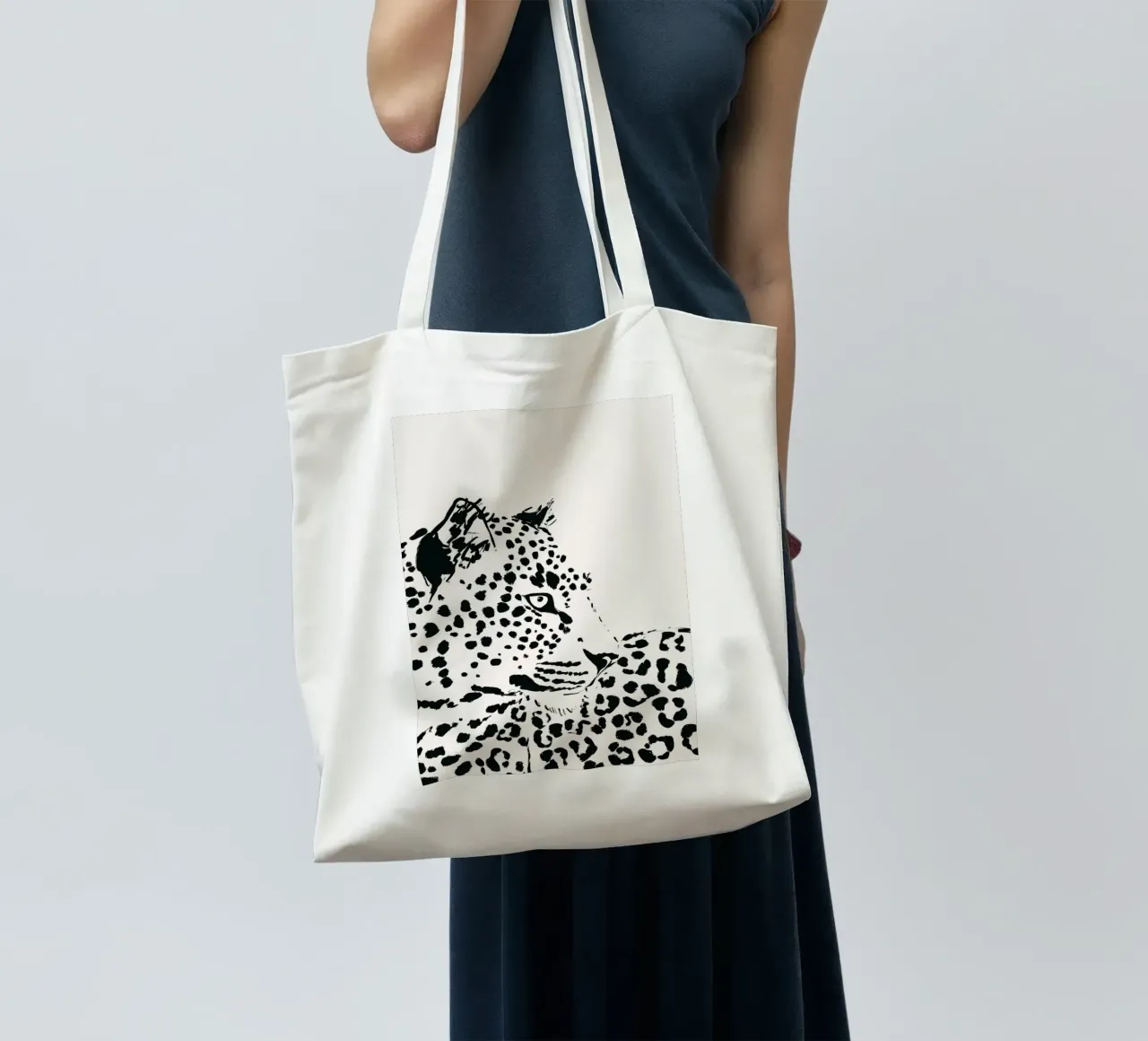 Monochrome Majesty tote bag by SABRIN DEIRANI