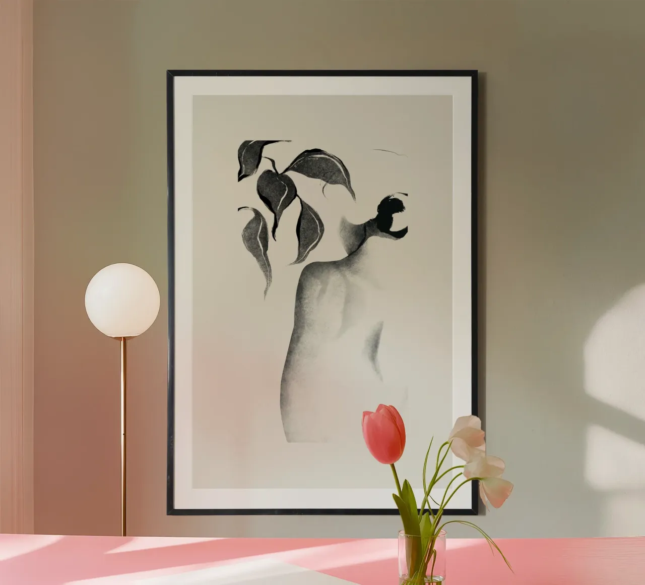 Serene Nature’s Grace poster with wooden frame by SABRIN DEIRANI