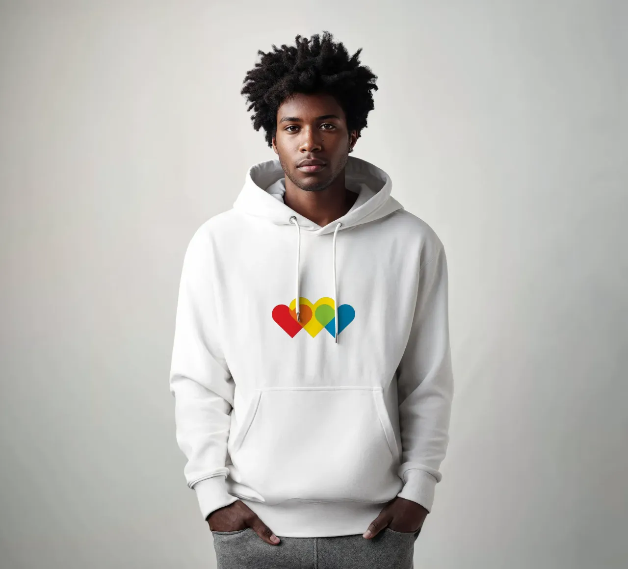 Amore triplo colorato felpa con cappuccio da galihstudio