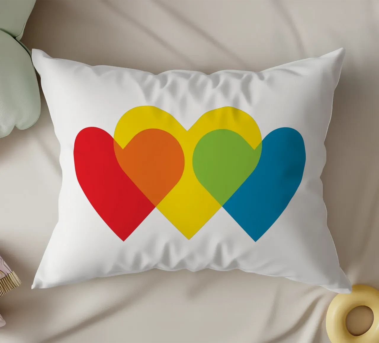 Amore triplo colorato cuscino da galihstudio