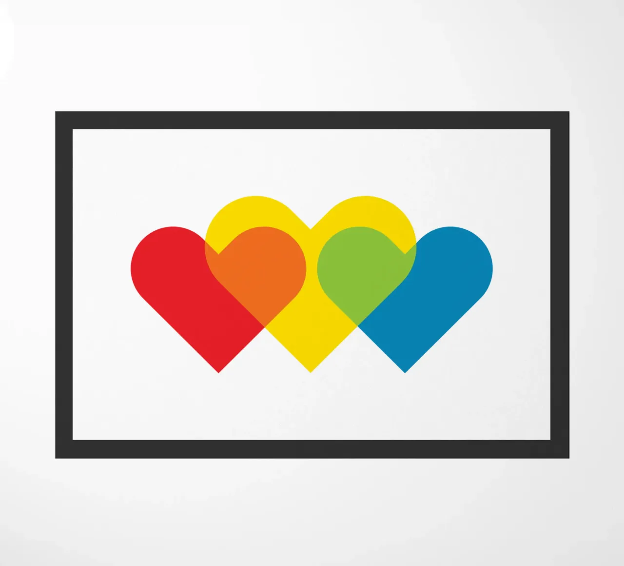 Amore triplo colorato zerbino da galihstudio