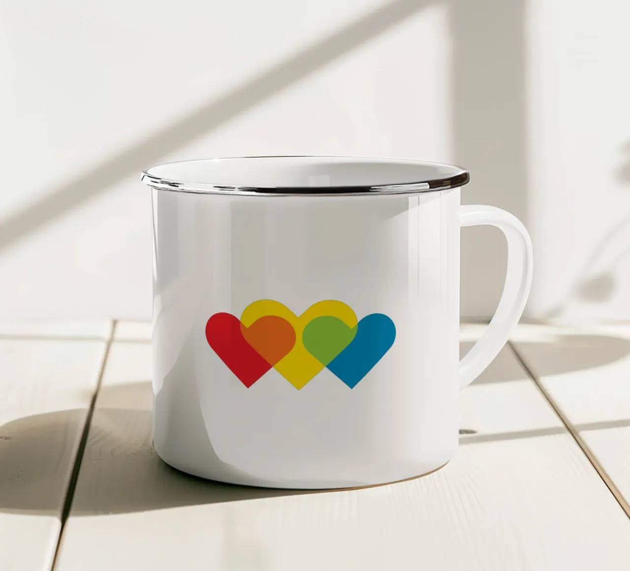 Amore triplo colorato tazza in smalto da galihstudio