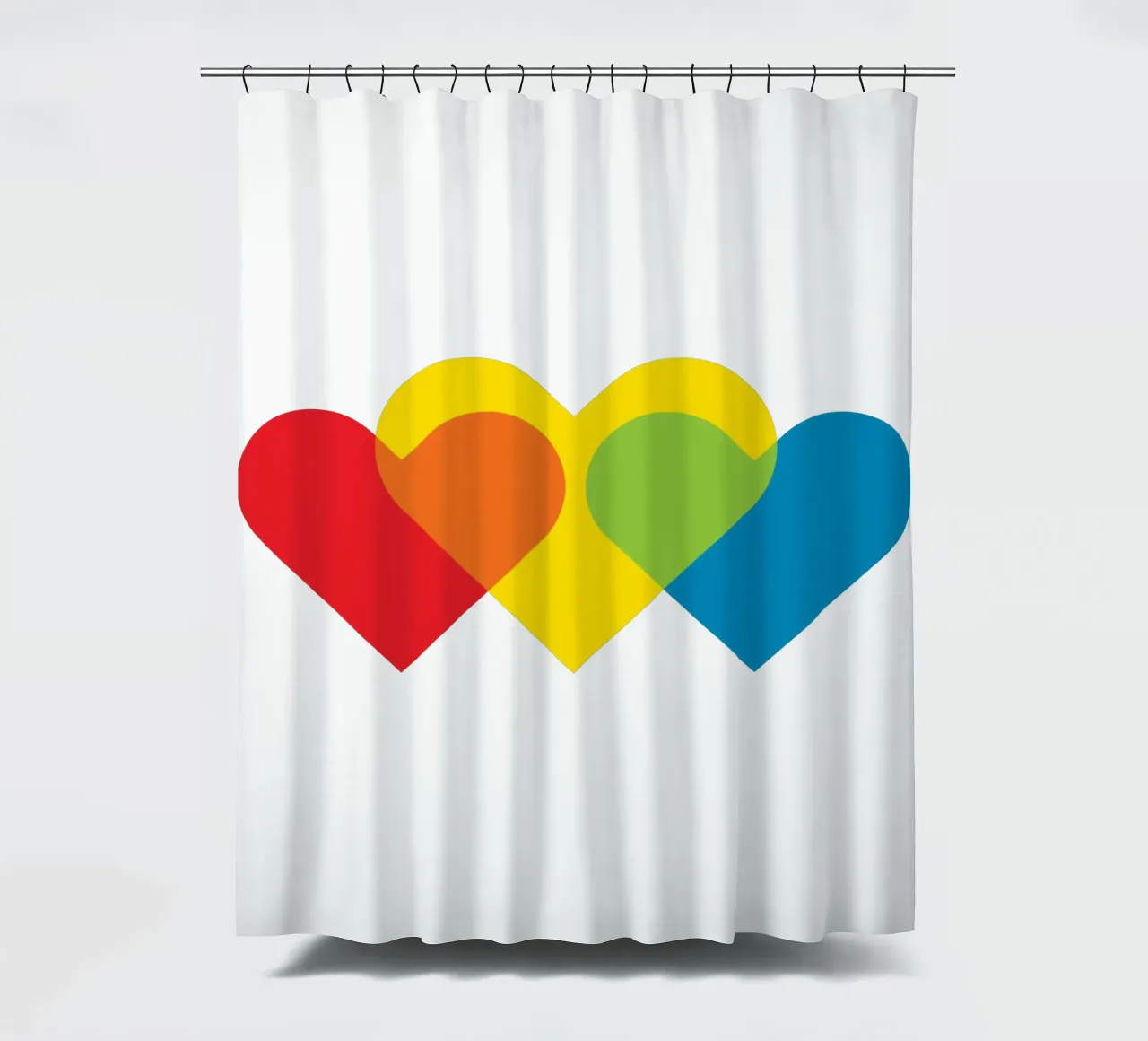 Amore triplo colorato tenda da doccia da galihstudio