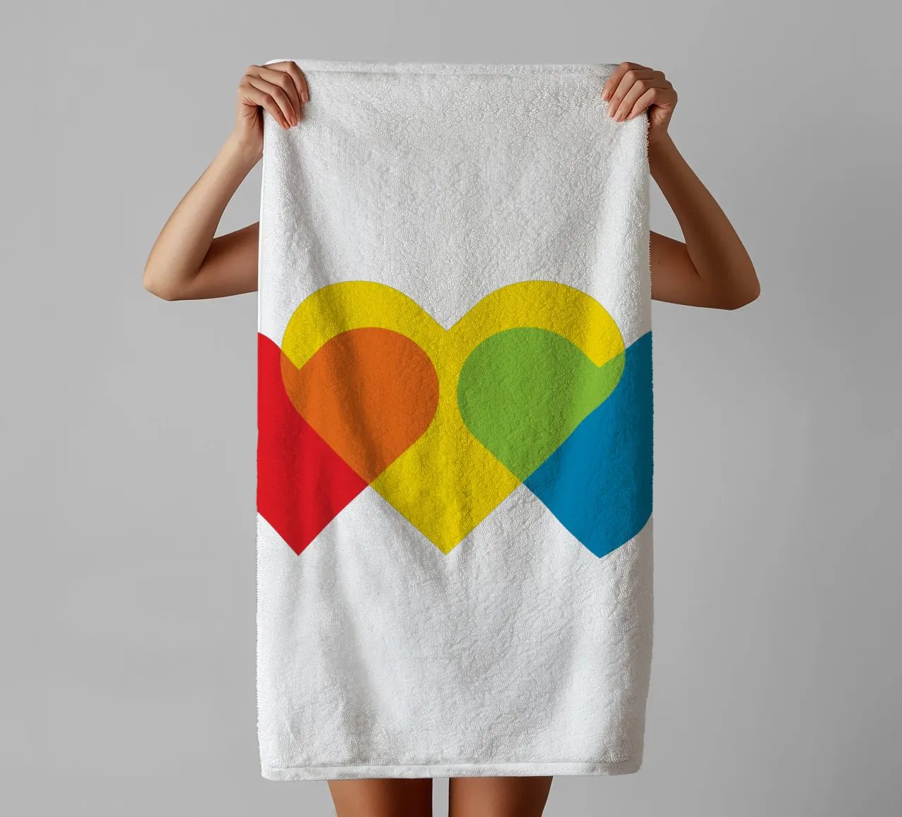 Amore triplo colorato asciugamano da bagno da galihstudio
